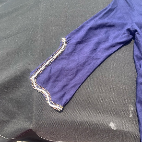 Lilly Pulitzer Sarah True Navy Beaded Embellished Tunic 3/4 Sleeve Dress. - Picture 4 of 11